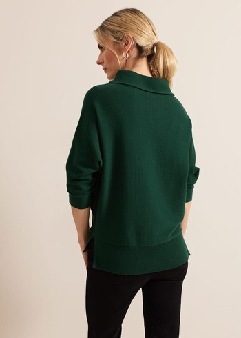 Phase Eight Salima Funnel Neck Knitwear Green USA | 4326710-FZ